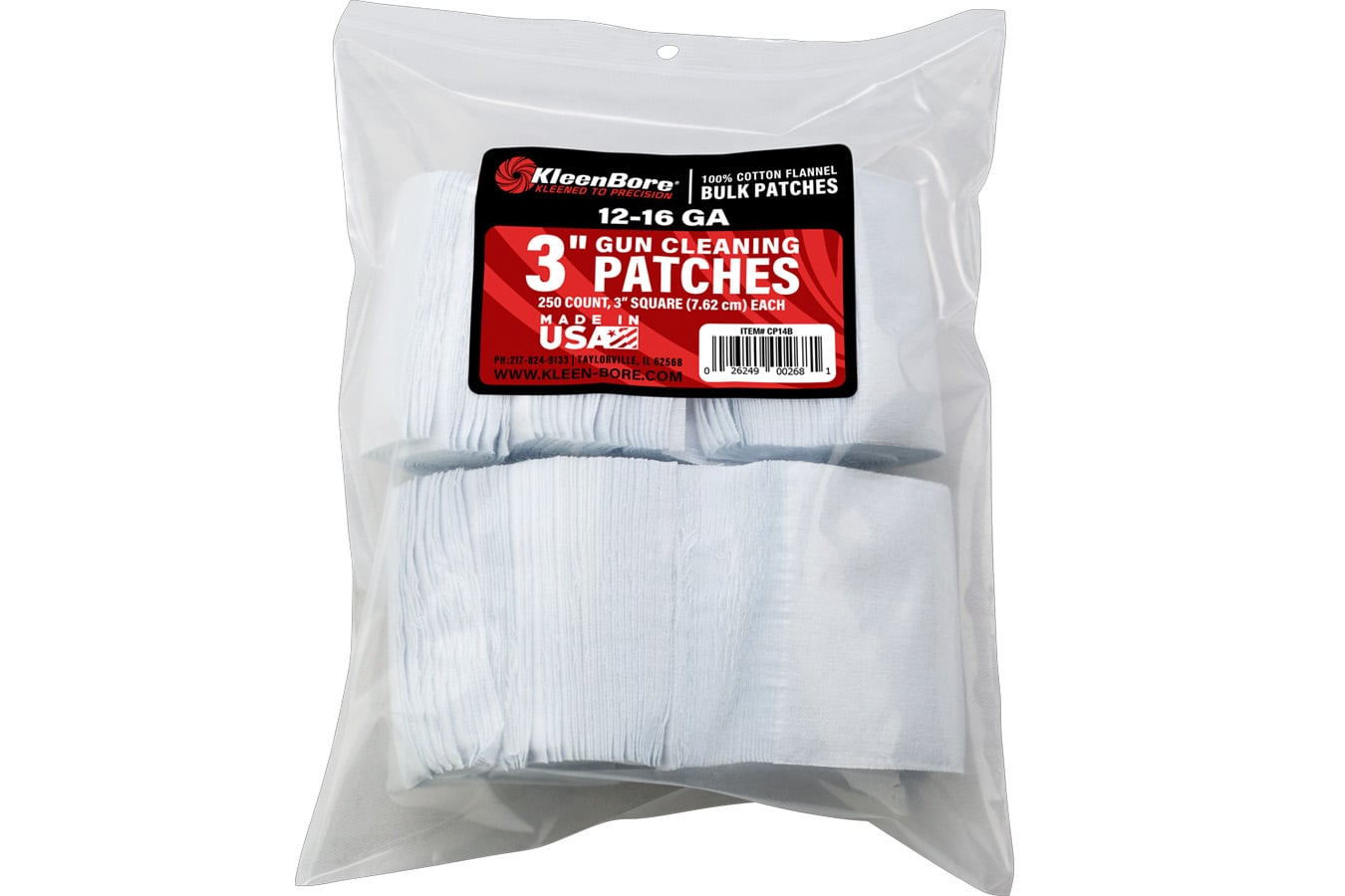 Kleen Bore 12-16 Gauge 3Inch Cleaning Patches