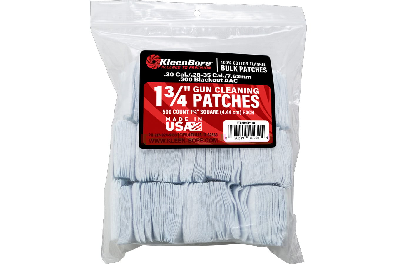 Kleen Bore 1 3/4Inch Square Gun Cleaning Patches