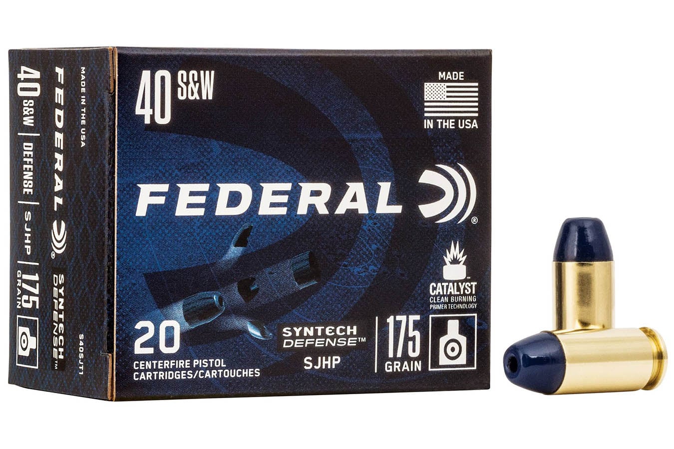 Federal 40 S&W 175gr SJHP Syntech Defense 20/Box