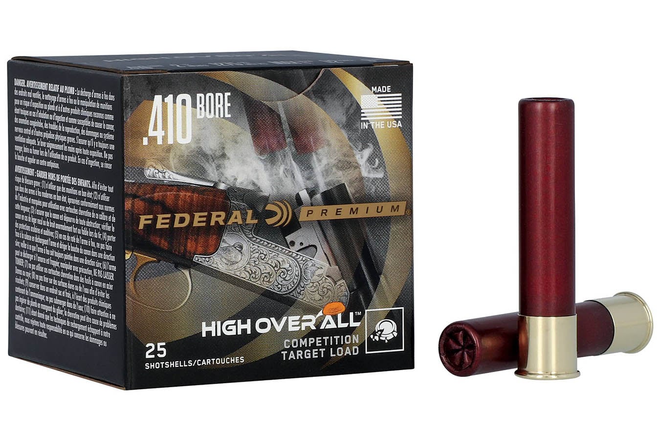 Federal 410-Bore 2 1/2 Inch 1/2oz 9 Shot High Over All 25/Box