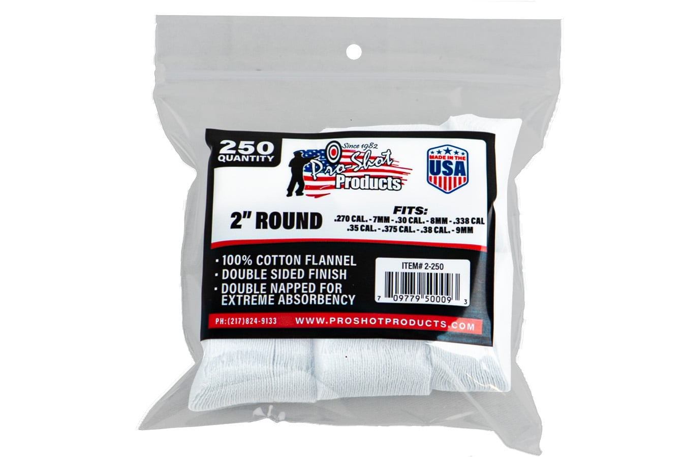 Pro Shot .270 - .38 Cal 2 Inch Rd 250 Count