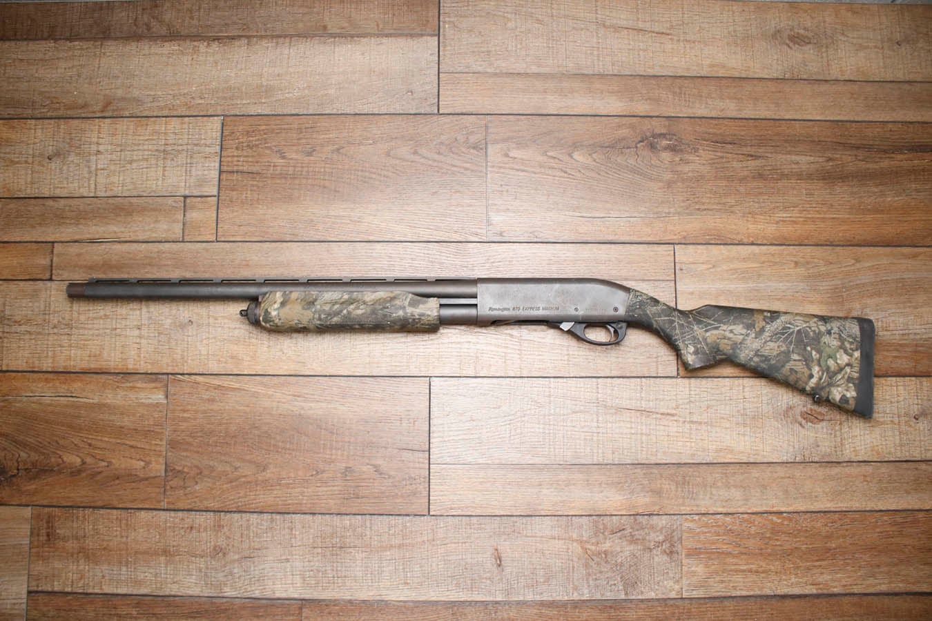 Remington 870 Express Magnum 12GA Police Trade-In Shotgun with Camo Stock