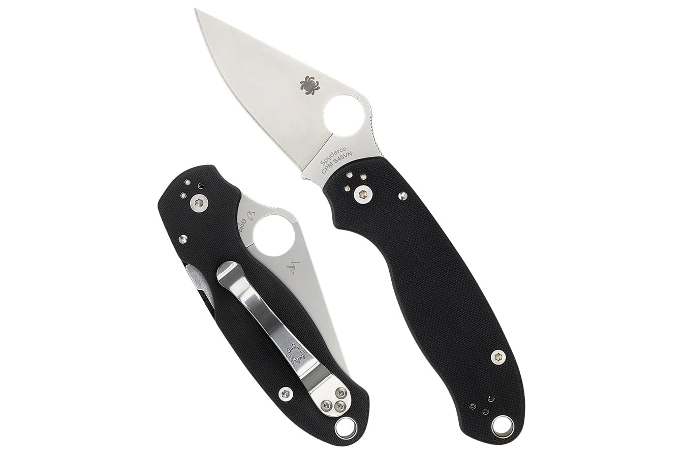 Spyderco Para 3 Folding Pocket Knife - PlainEdge (Black)