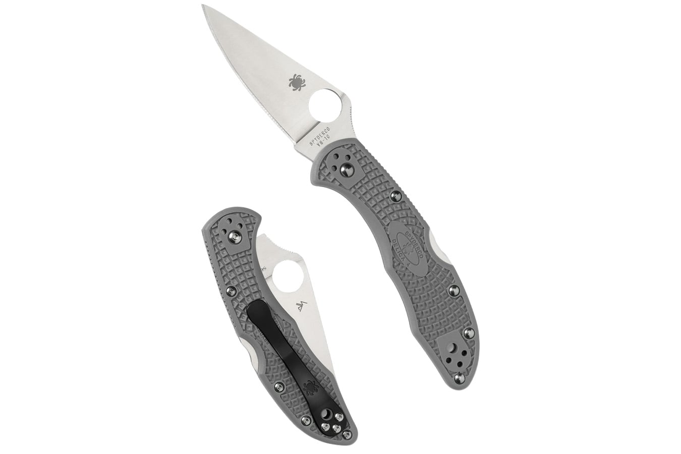 Spyderco Delica 4 Lightweight Flat Ground Folding Pocket Knife (Gray)