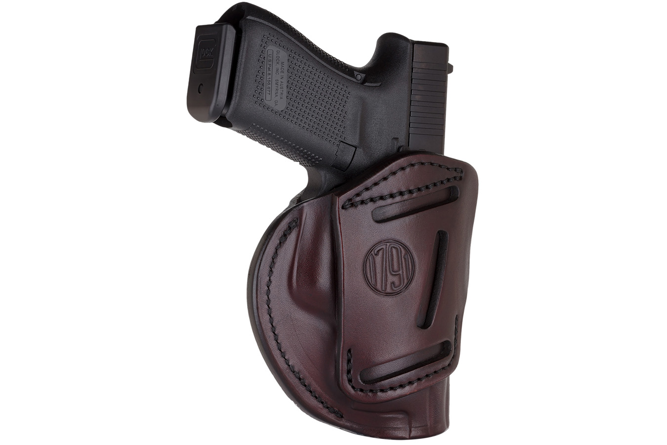 1791 Gunleather 4-Way IWB/OWB Signature Brown Leather Belt Clip Holster for  SW MP/Springfield XD/Glock 17/HK VP9