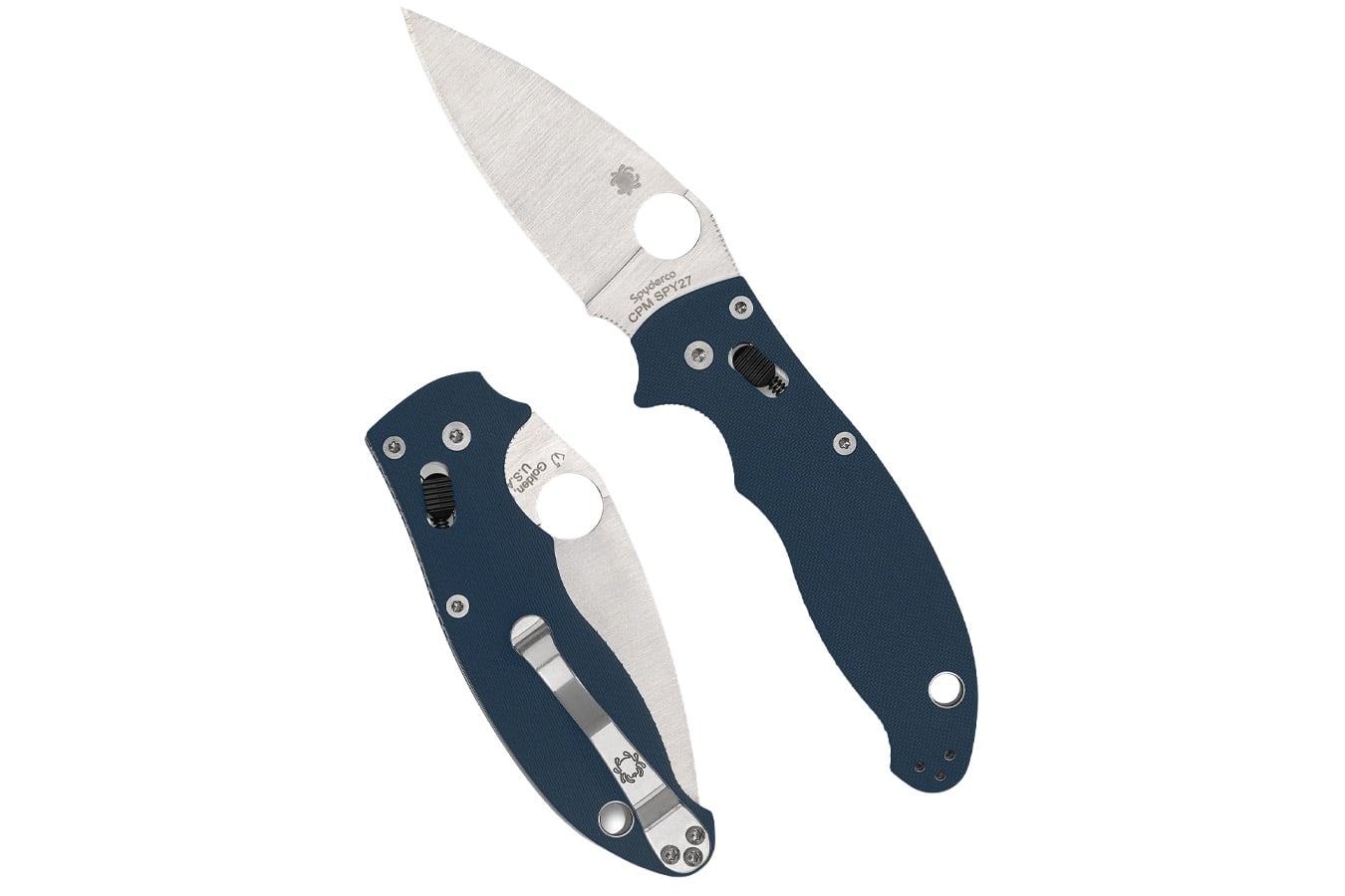 Spyderco Manix 2 CPM SPY27 Folding Pocket Knife (Blue)