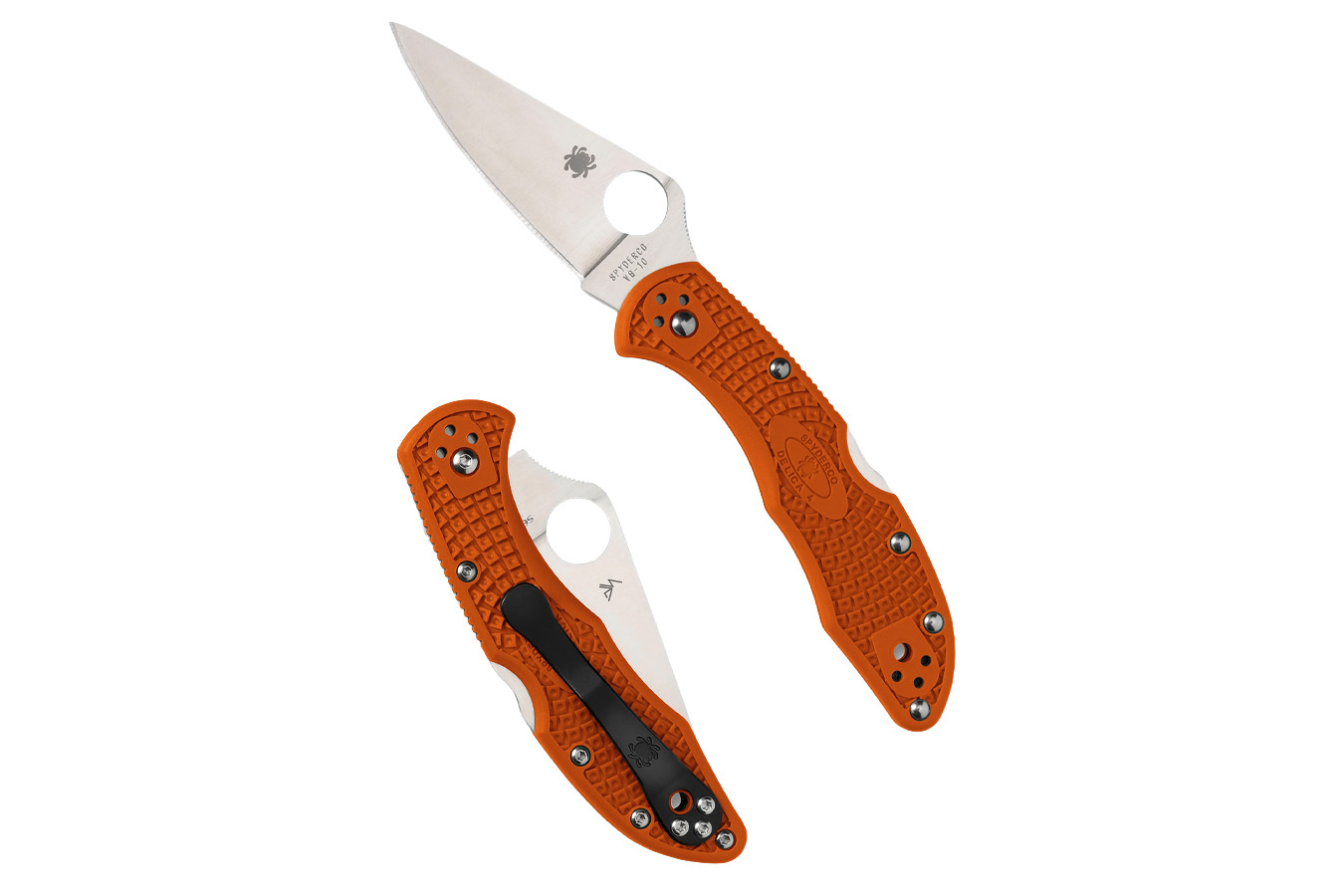 Spyderco Delica 4 Lightweight Flat Ground Folding Pocket Knife (Orange)
