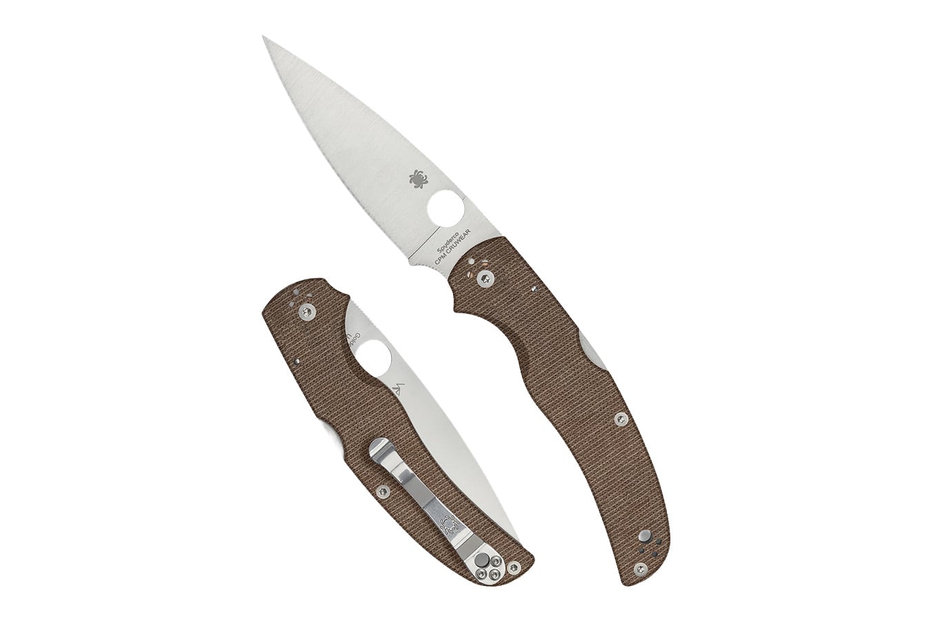 Spyderco Native Chief Micarta CPM Cru-Wear Folding Pocket Knife (Brown)