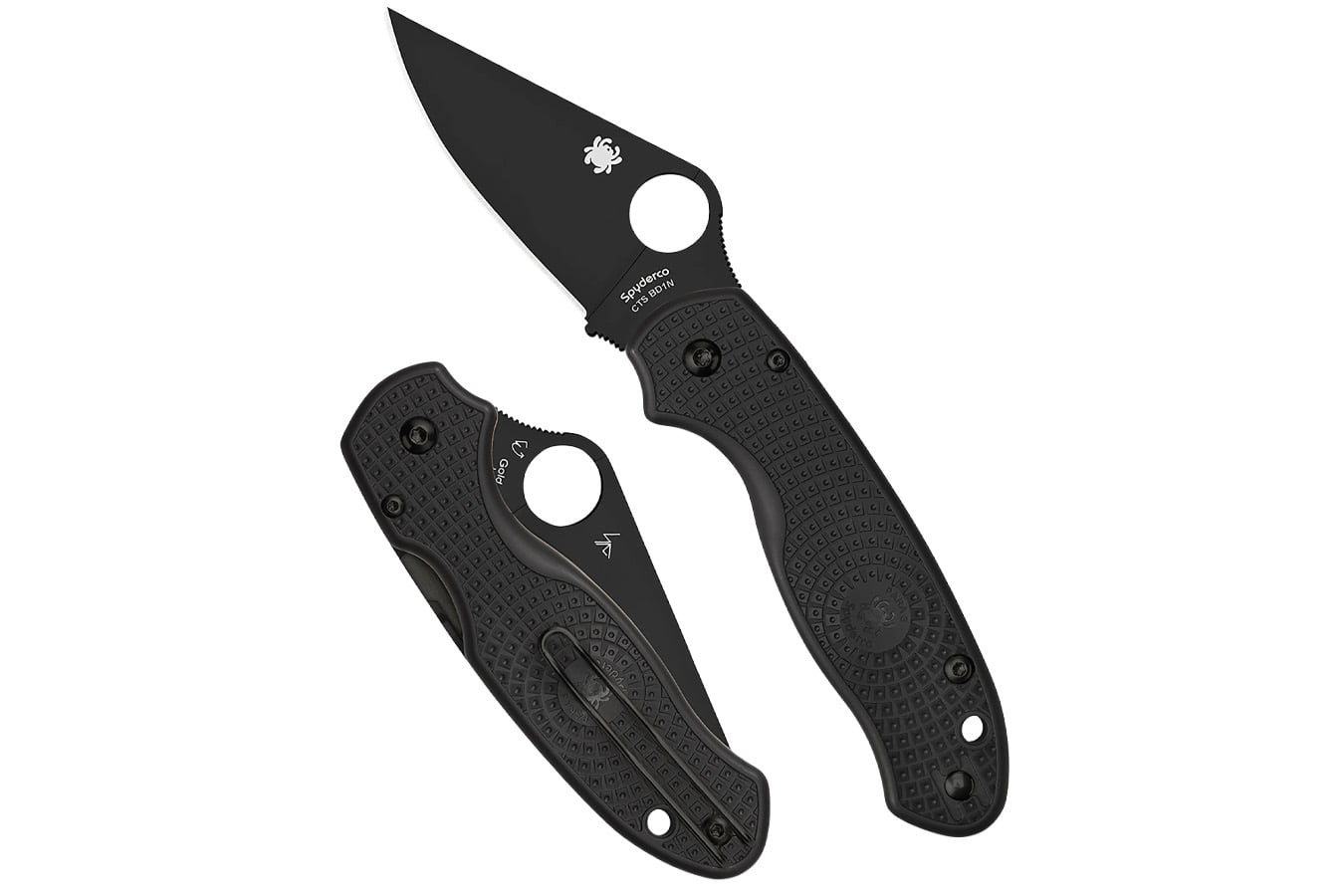 Spyderco Para 3 Lightweight Folding Pocket Knife - Plain Edge (Black)