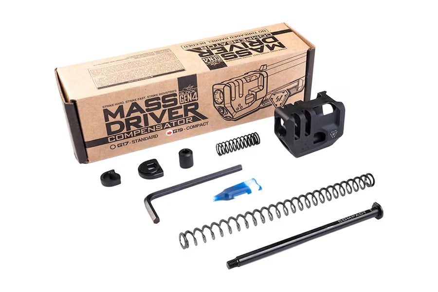 Strike Ind Mass Driver Compensator Compact for Glock 19 Gen 4 Aluminum Black