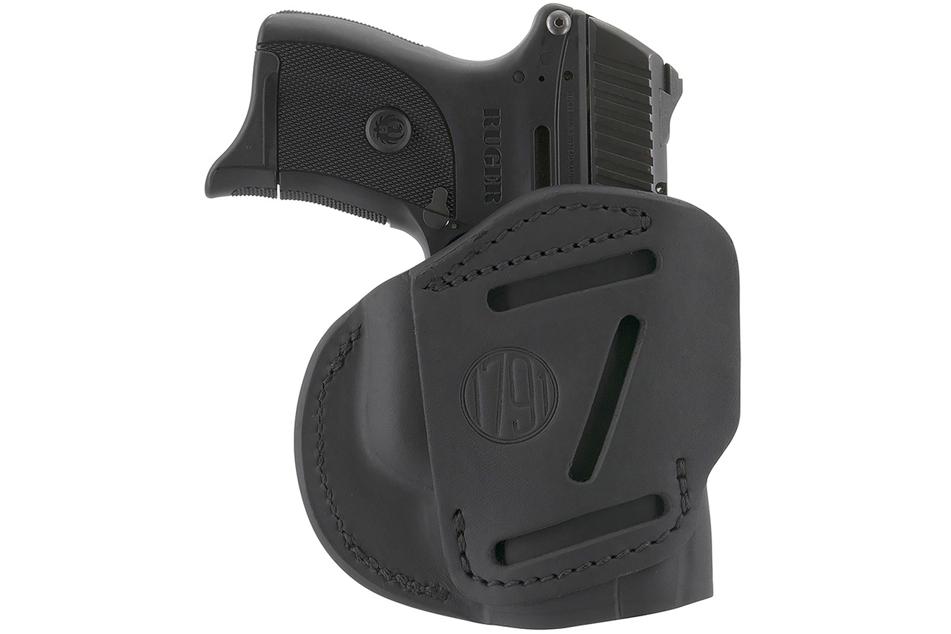 1791 Gunleather 4-Way IWB/OWB Stealth Black Leather Belt Holster for Glock 26/Springfield XD/XDS/S&W M&P Shield Plus