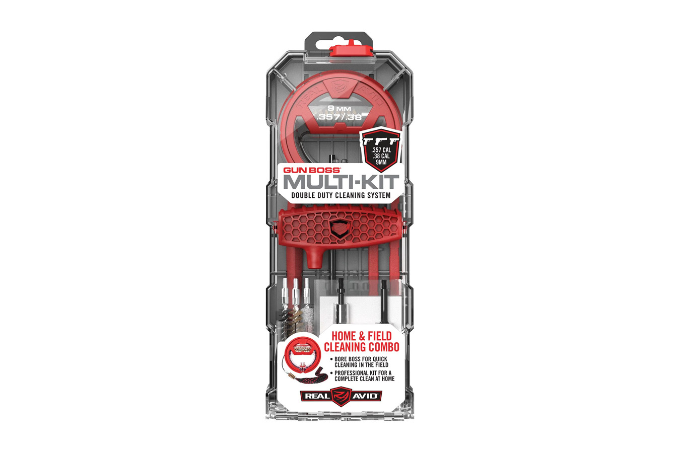 Real Avid Gun Boss Multi-Kit .357/.38/9mm handgun cleaning kit.