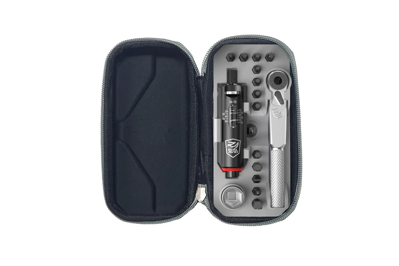 Real Avid Smart-Torq Adjustable Limiter & X3 Driver Kit with 15–65 in-lb torque range.