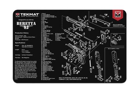 TEKMAT PISTOL MAT BERETTA 92 BLK