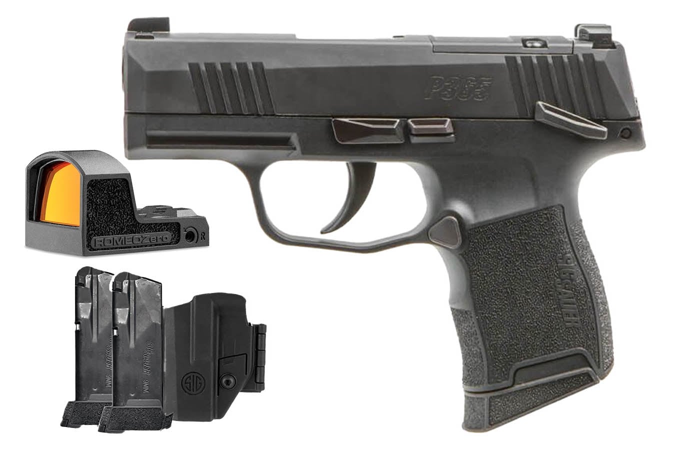 Sig Sauer P365 9mm Optic Ready TacPac with ROMEO-Zero Red Dot, Three Mags and Holster