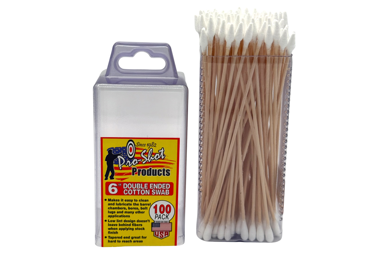 Pro Shot Double Ended Cotton Swabs - Precision Tapered Tip and Regular Tip 100 ct.