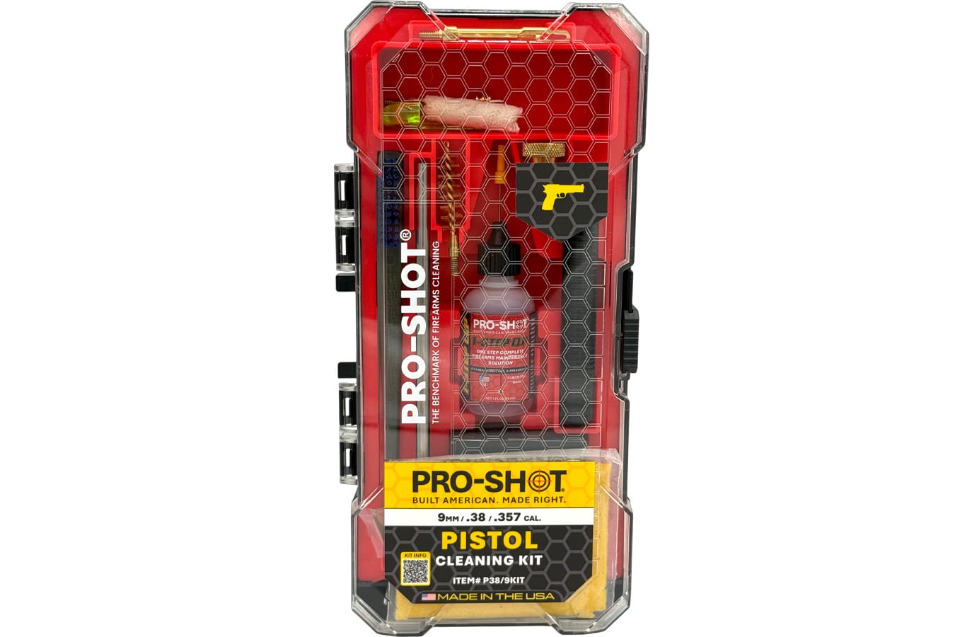 Pro Shot .38 Cal / .357 Cal / 9mm Pistol Premium Cleaning Kit