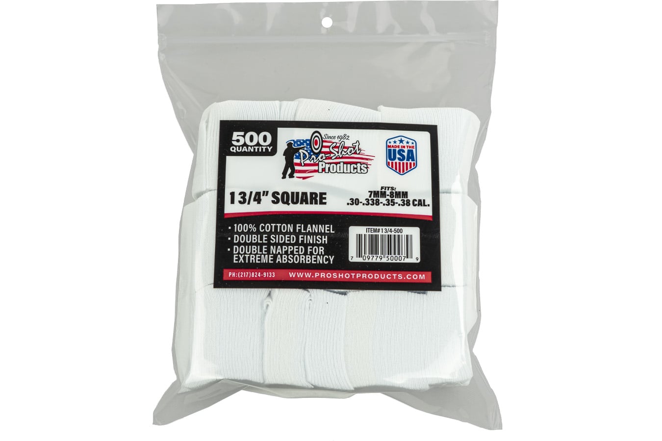 Pro Shot 7MM-.38 Caliber Cleaning Patches – 1 3/4