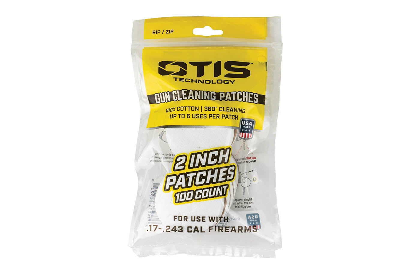 Otis Tech Round Gun Cleaning Patches, 2 Inch, Small Caliber, 100ct