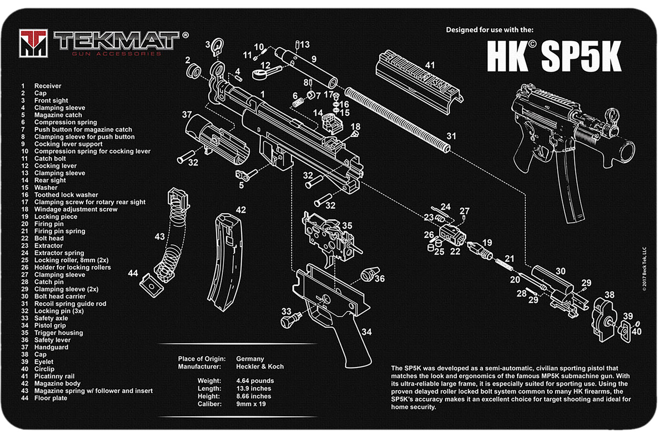 Tekmat HK SP5K Rubber Cleaning Mat 11in x 17in