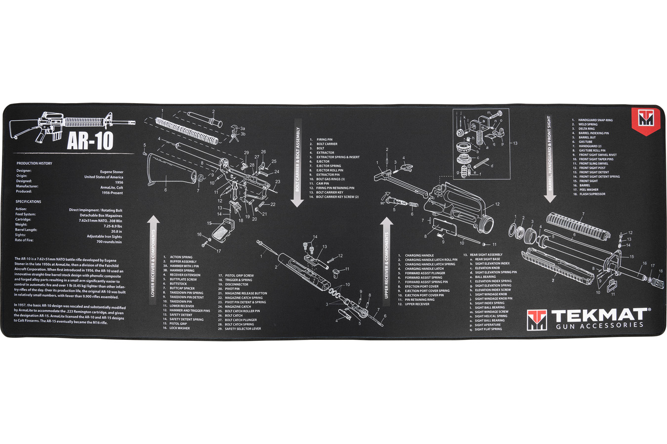 Tekmat AR-10 Rubber Cleaning Mat 15in x 44in
