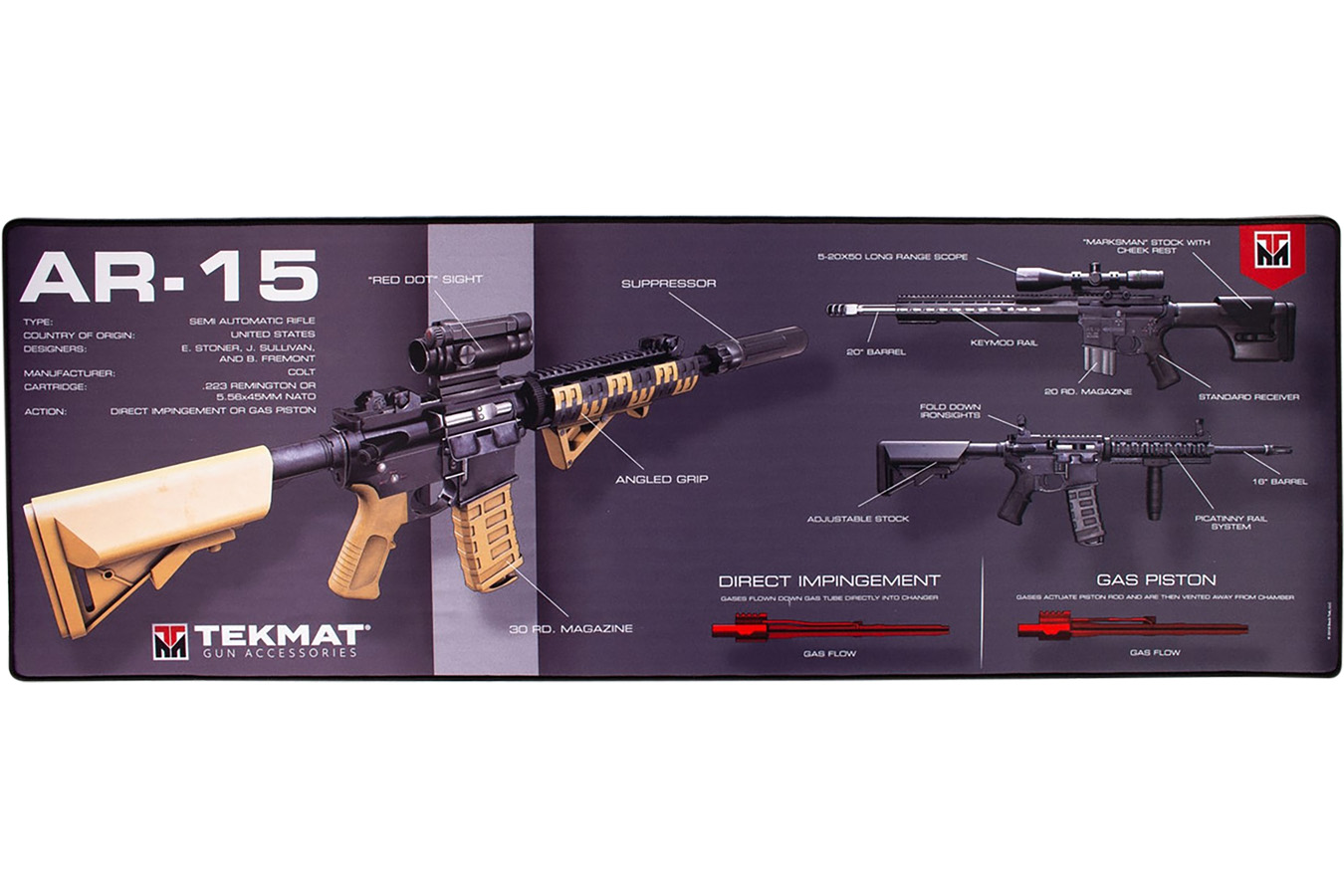 Tekmat AR-15 Weapons Platform Design Rubber Door Mat 25in x 42in