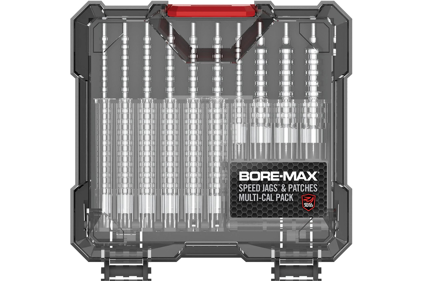 Real Avid Bore-Max Jag & Patch Set Multi-Caliber Nickel-Plated, 10 Jags