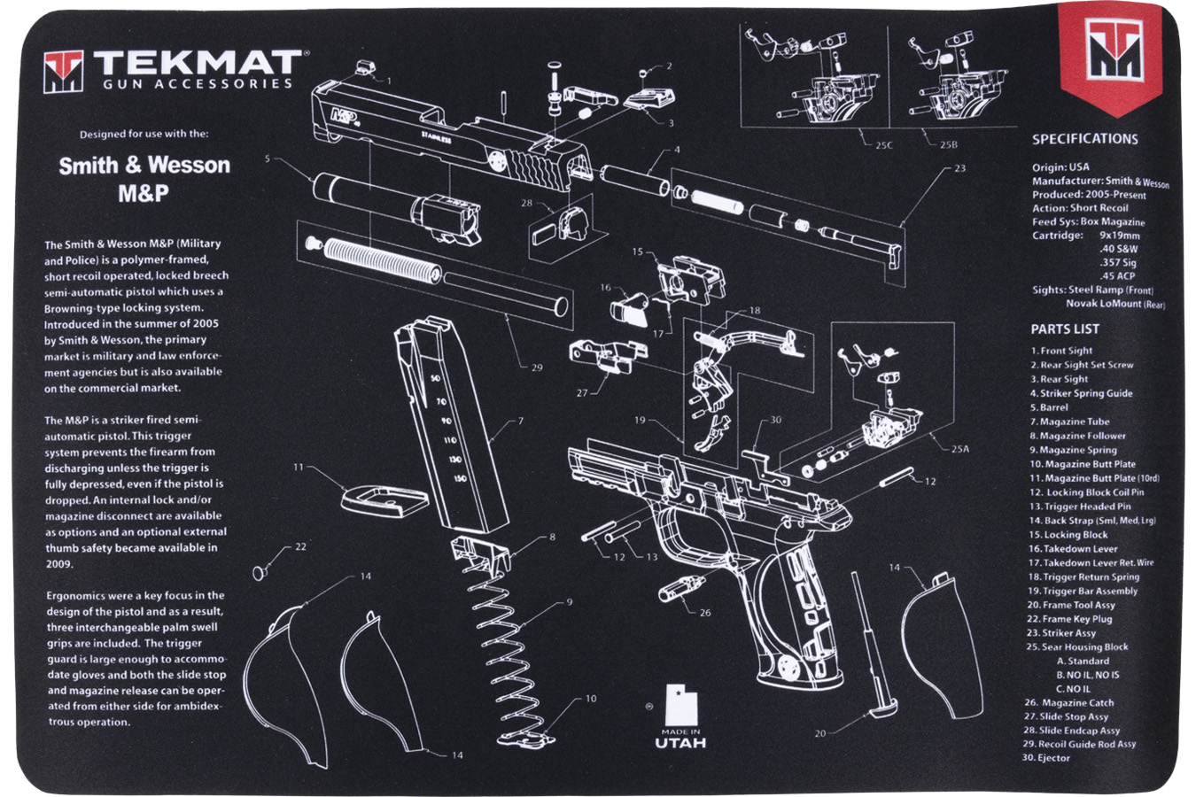 Tekmat SW MP Rubber Cleaning Mat 11in x 17in