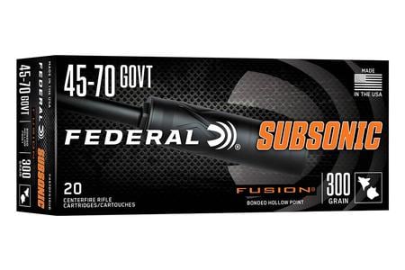 Federal 45-70 Govt 300gr Fusion Soft Point Subsonic 20/Box