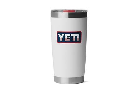 RAMBLER 20 OZ TUMBLER MS WHITE/BADGE