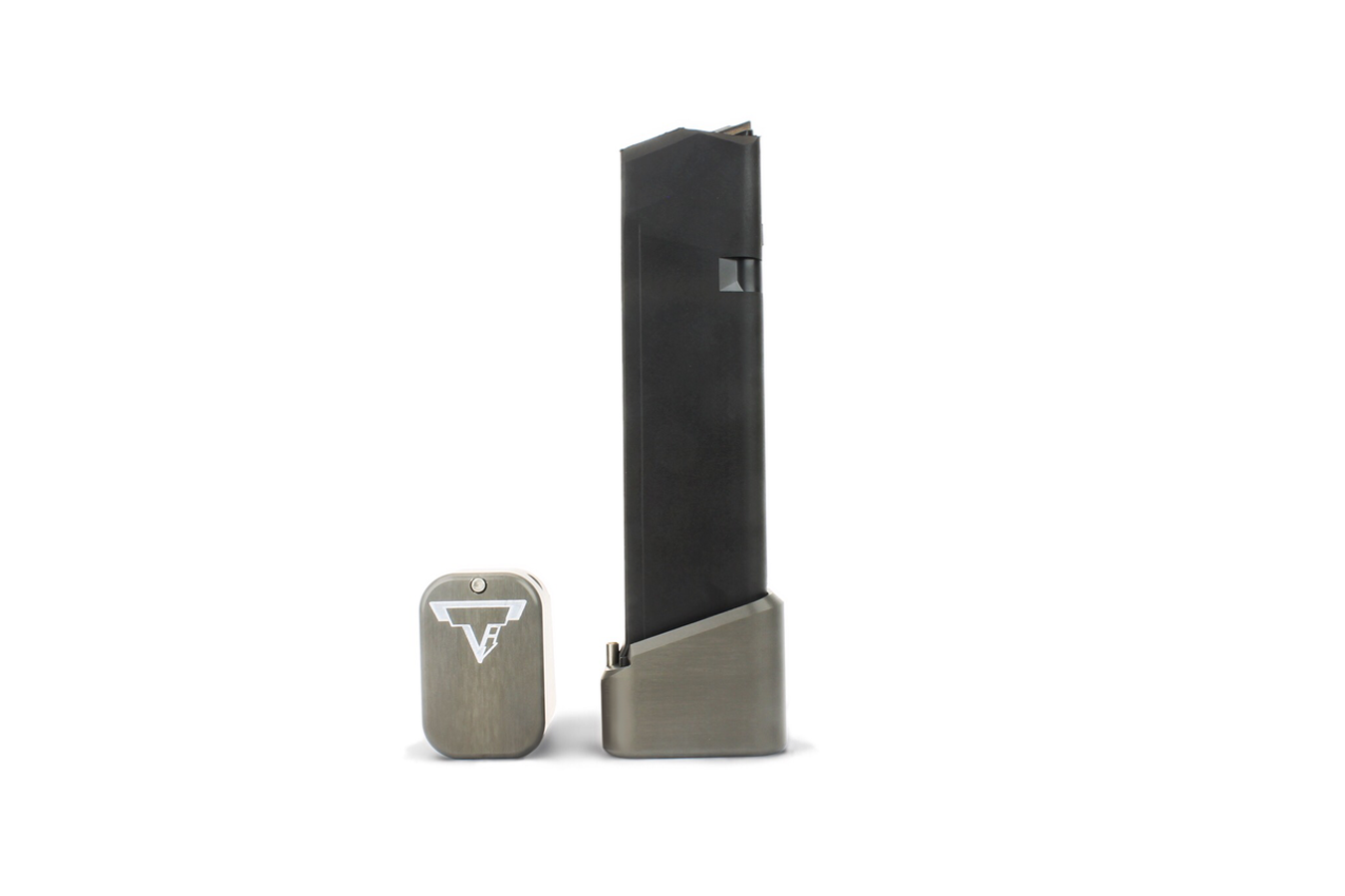 Taran Tactical Base Pad For Glock 9/40 Full Size Magazines - Titanium Gray