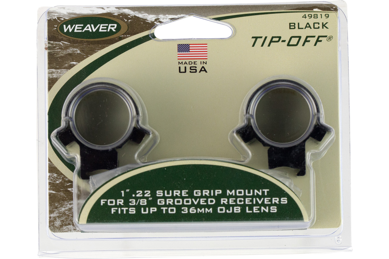 Weaver .22 Tip-Off 1in Rings Black