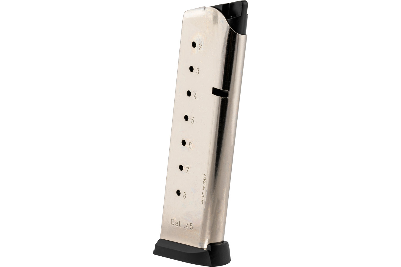 Mecgar 1911 Government 45 ACP 8-Round Stainless Steel Magazine Nickel