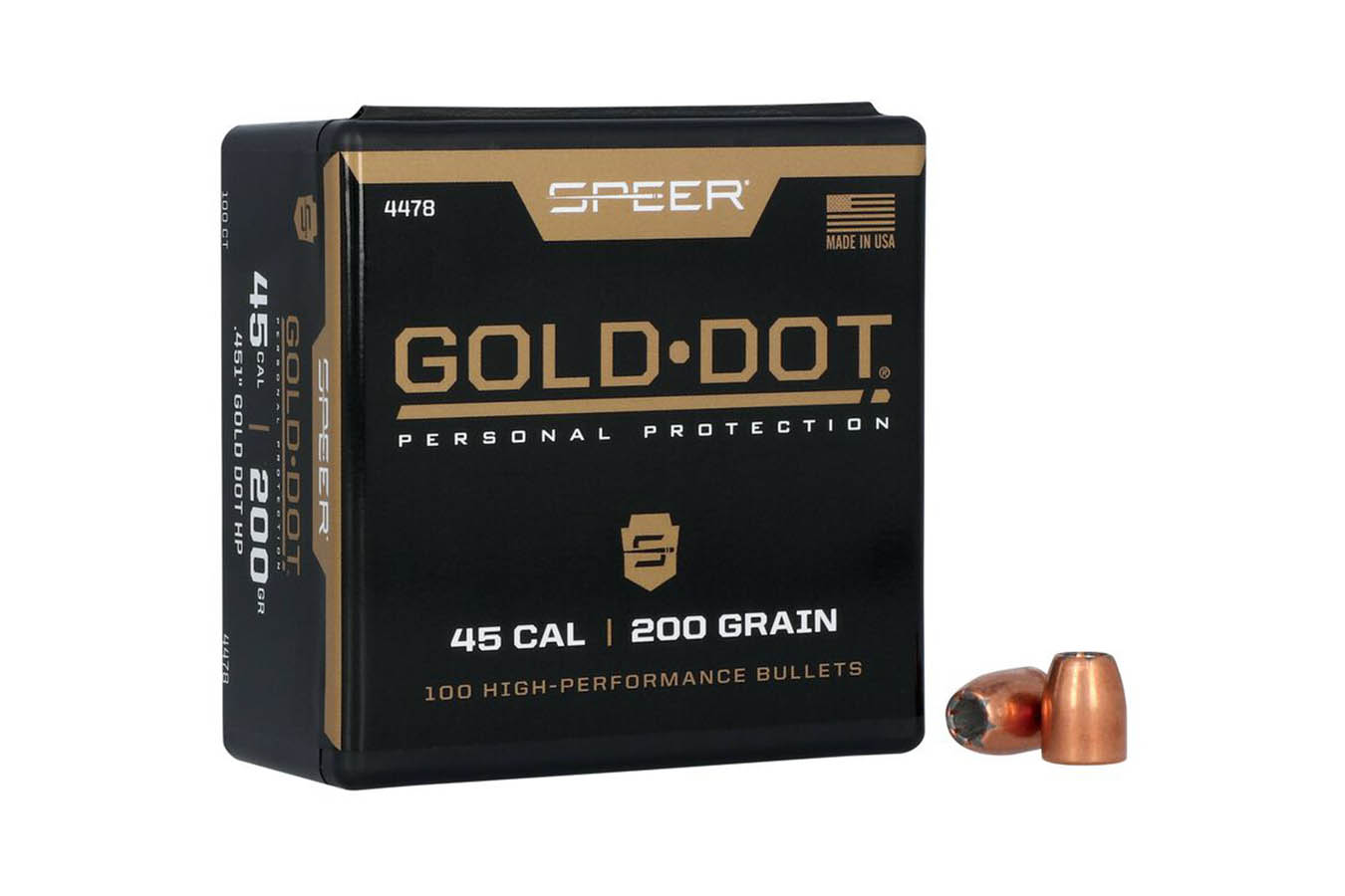 Speer Reloading .451 Caliber 200gr Gold Dot Bullet 100/Box