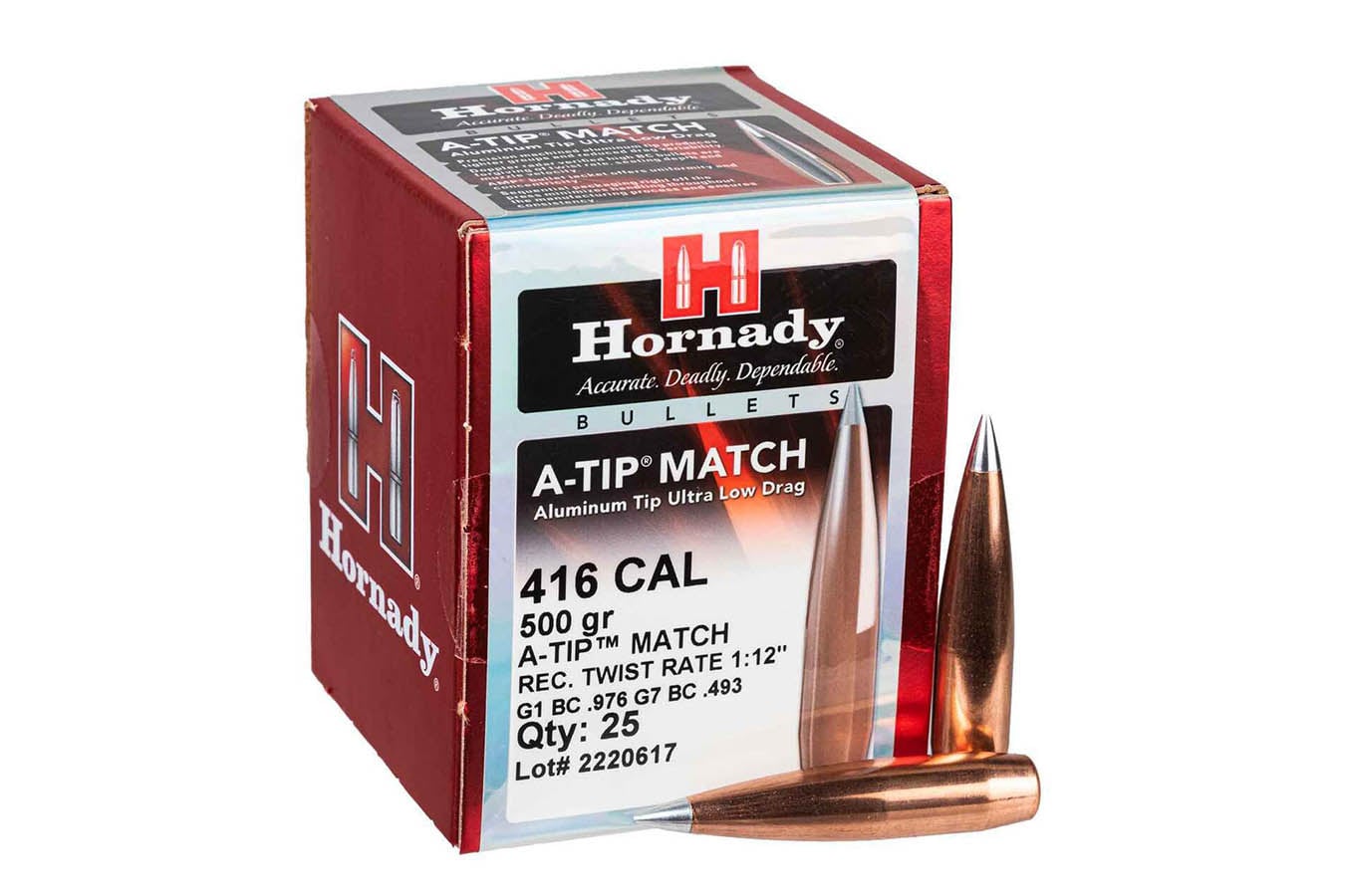 Hornady 416 Caliber 500gr A-Tip Match Bullets 25/Box