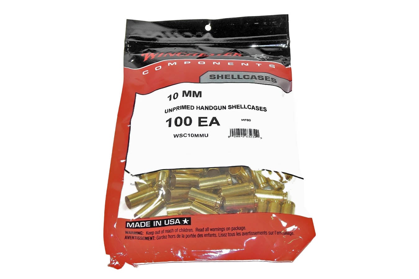 Winchester 10mm Unprimed Handgun Shellcases 100/Bag