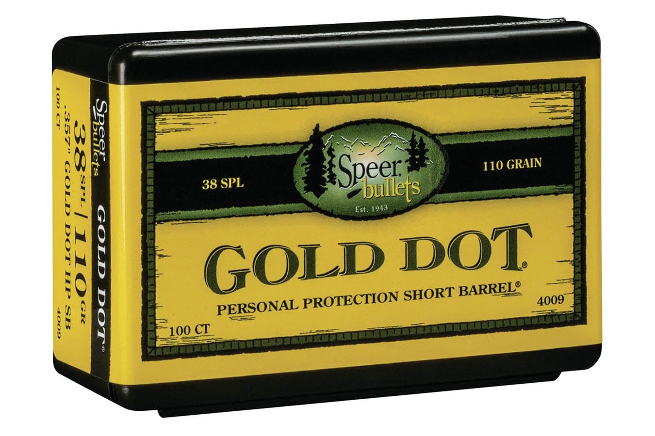 Speer Reloading 357 Mag 110gr HP Gold Dot Short Barrel Personal Protection Bullet 100/Box