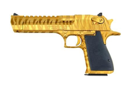 MAGNUM RESEARCH DESERT EAGLE 357 MAG  MAGNUM 6 IN BARREL GOLD FRAME WITH GOLD TIGER STRIPE