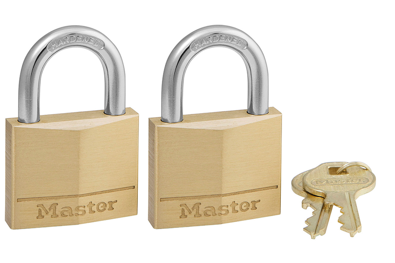 Master Lock 1-9/16in Wide Solid Brass Body Padlock - 2-Pack
