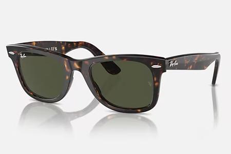 WAYFARER TORTOISE WITH GREEN LENSES