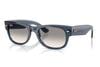 RAY BAN MEGA WAYFARER II TRANSPARENT DARK BLUE WITH CLEAR GRADIENT GREY LENSES