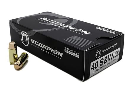 Scorpion 40 SW 180 gr RNFP USPSA Certified Match-Grade 50/Box