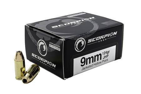 Scorpion 9mm 124 gr JHP Defense 20/Box