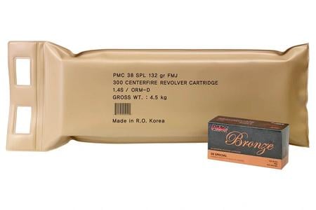 PMC AMMO 38 SPECIAL 132GR. FMJ-RN 300 RD BATTLE PK 3BP/CS 