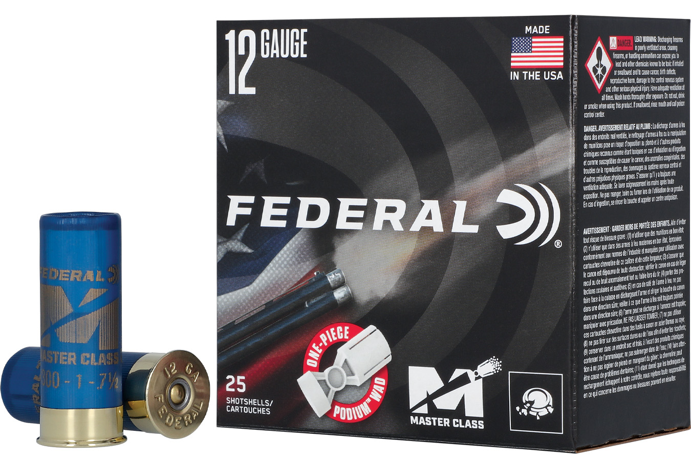 Federal 12 GA 2.75 Inch, #8, 1 1/8oz Master Class High All Over 25Rds/10Cases