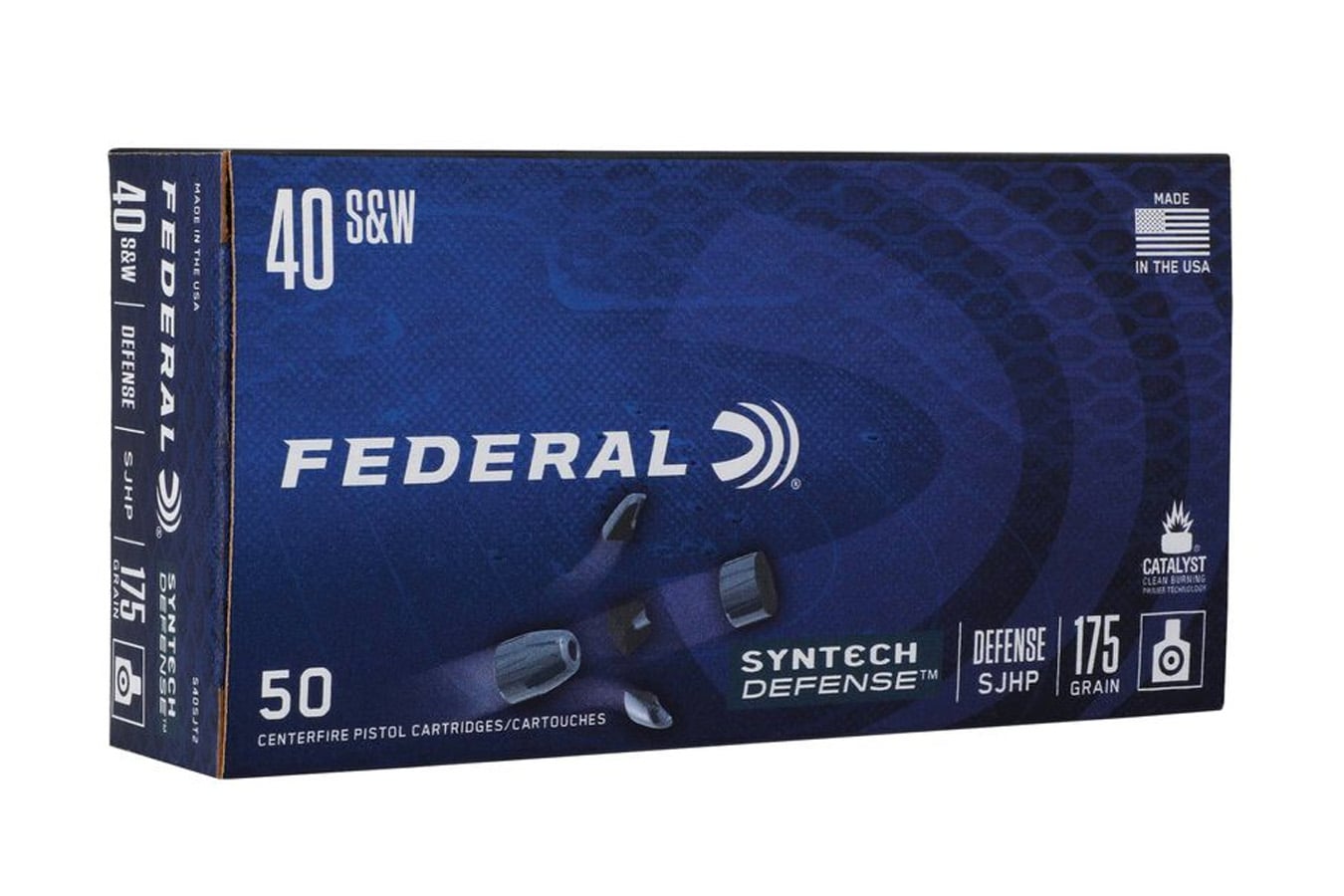 Federal 40 S&W 175GR SJHP Syntech Defense 50/500