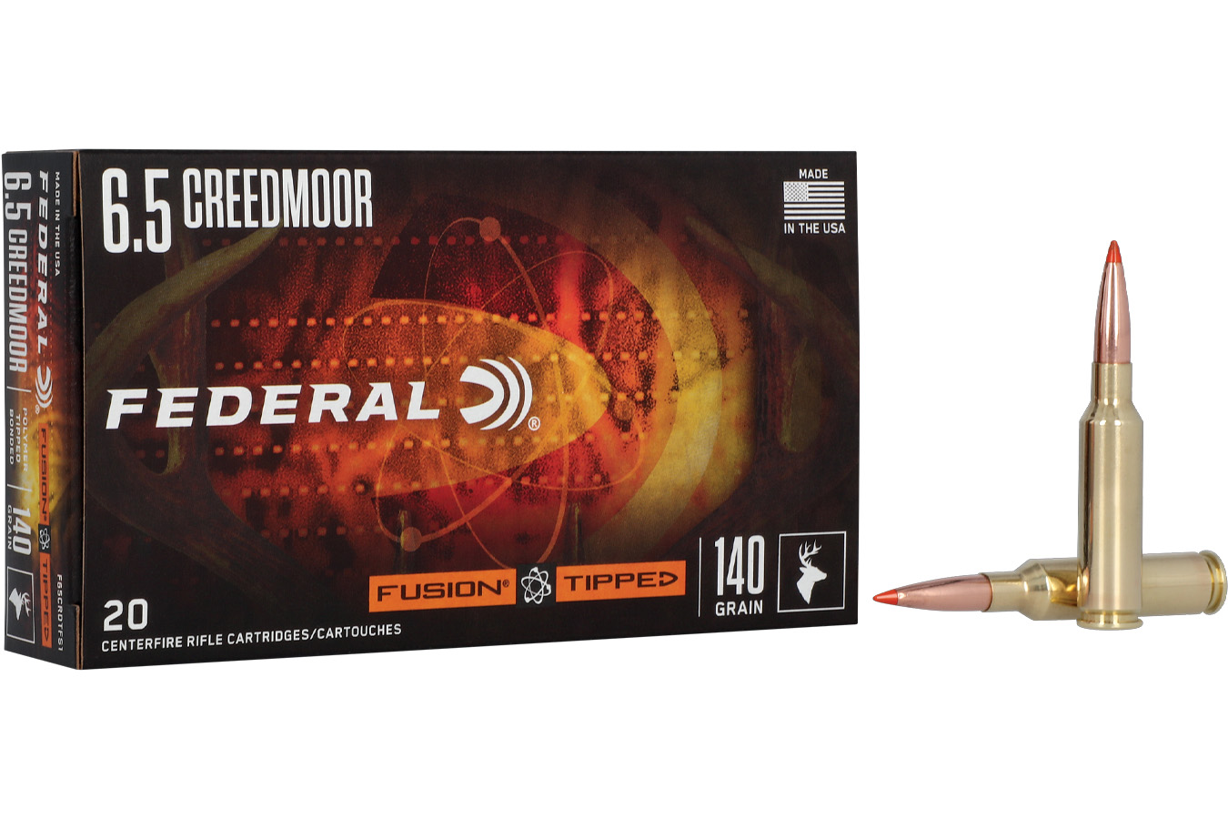 Federal 6.5 Creedmoor 140 Grain Tipped Fusion 20 Rounds per Box / 10 Boxes