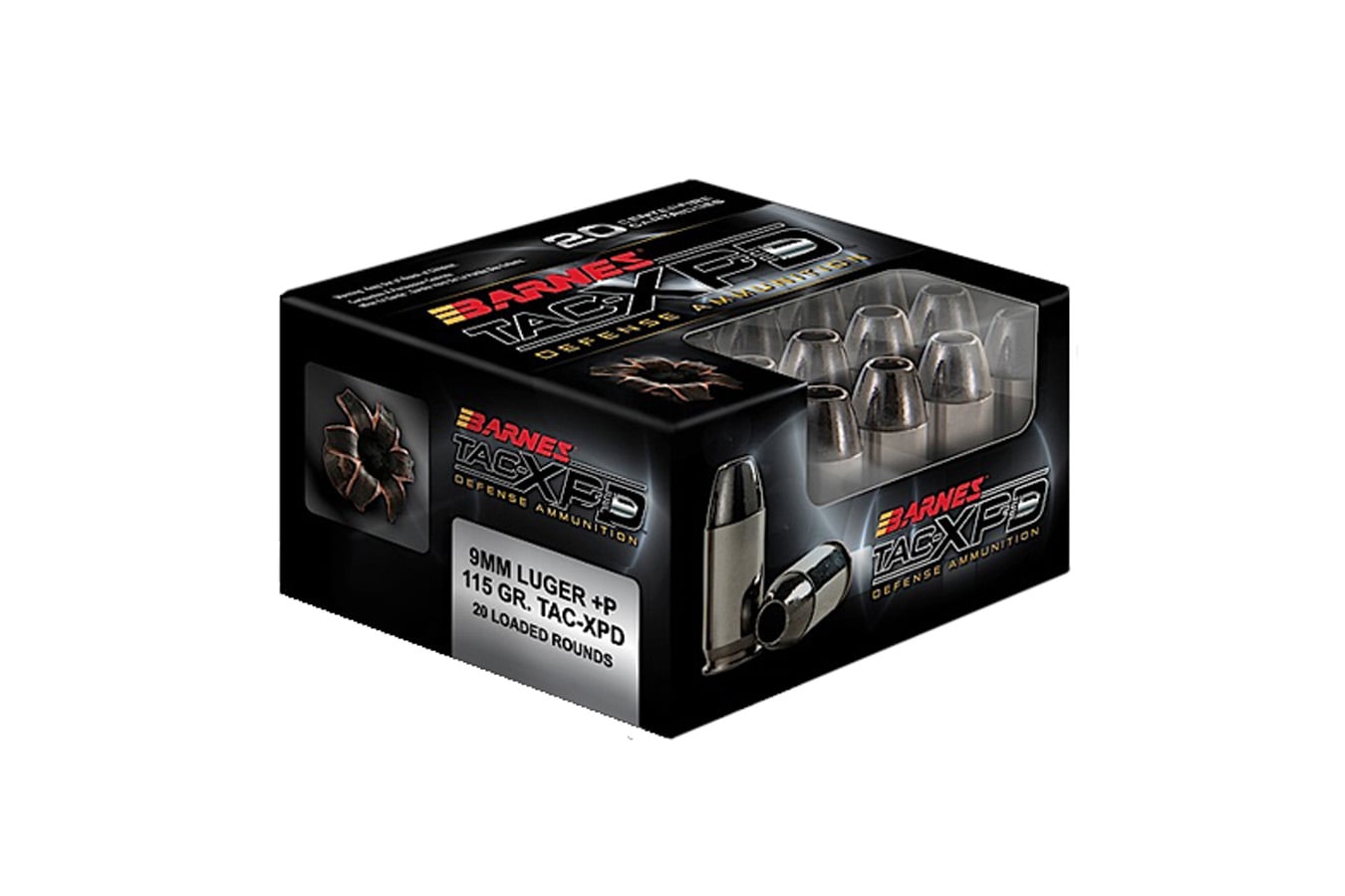 Barnes TAC-XPD Defense Handgun 9mmLuger +P 115gr 20 Per Box/10 Case