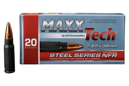 MAXXTECH STEEL CASE 7.62X39MM 123 GRAIN FMJ
