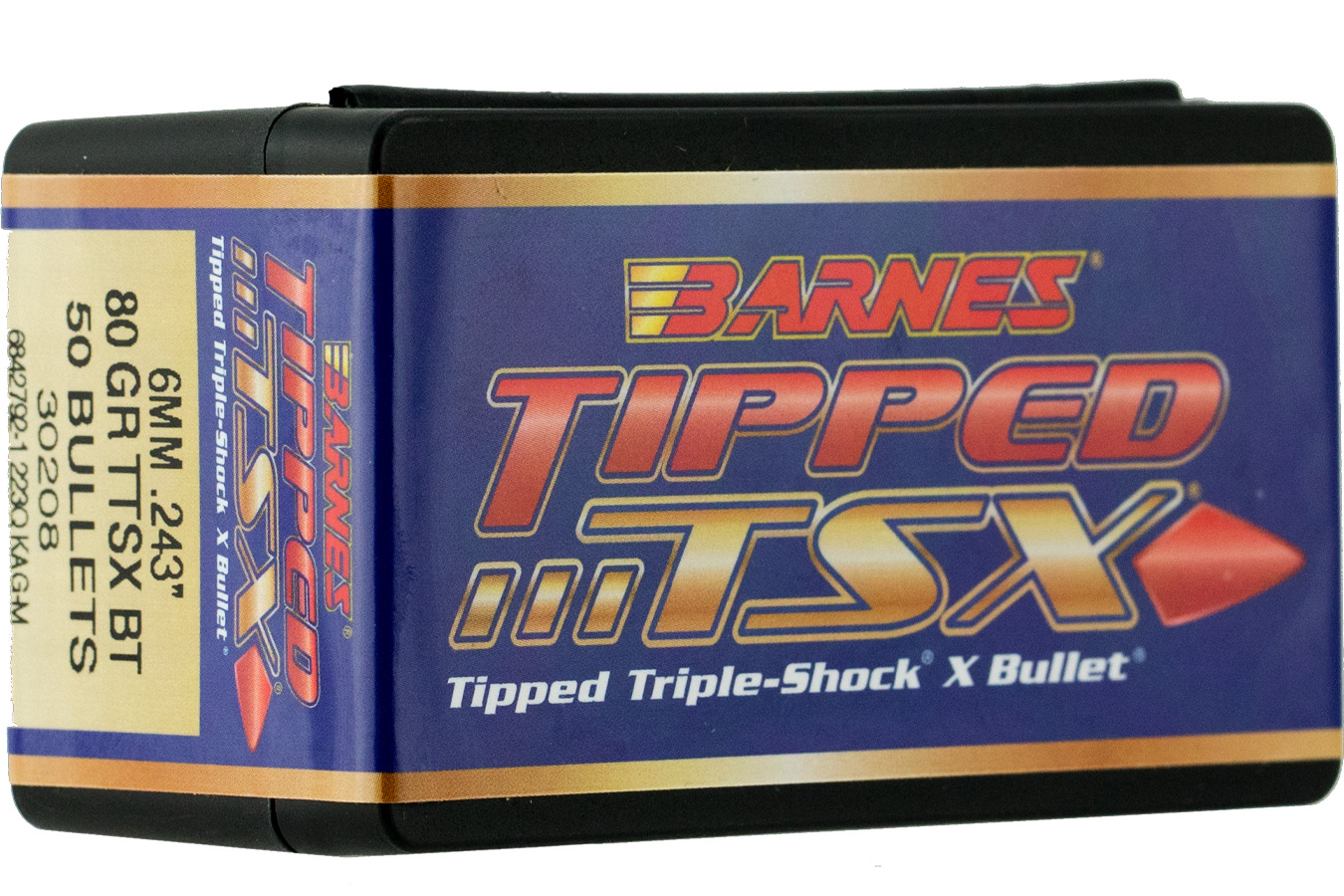 Barnes 6mm (.243 Winchester) 80gr TTSX Boat Tail Tipped TSX 20 Rounds per Box
